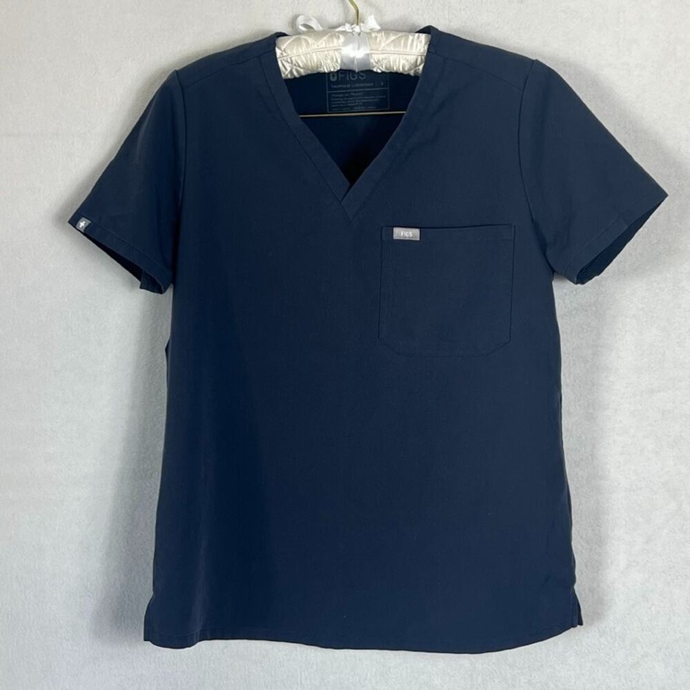 Figs Scrub Top Womens Size Small Blue V Neck Catarina One Pocket Nurse